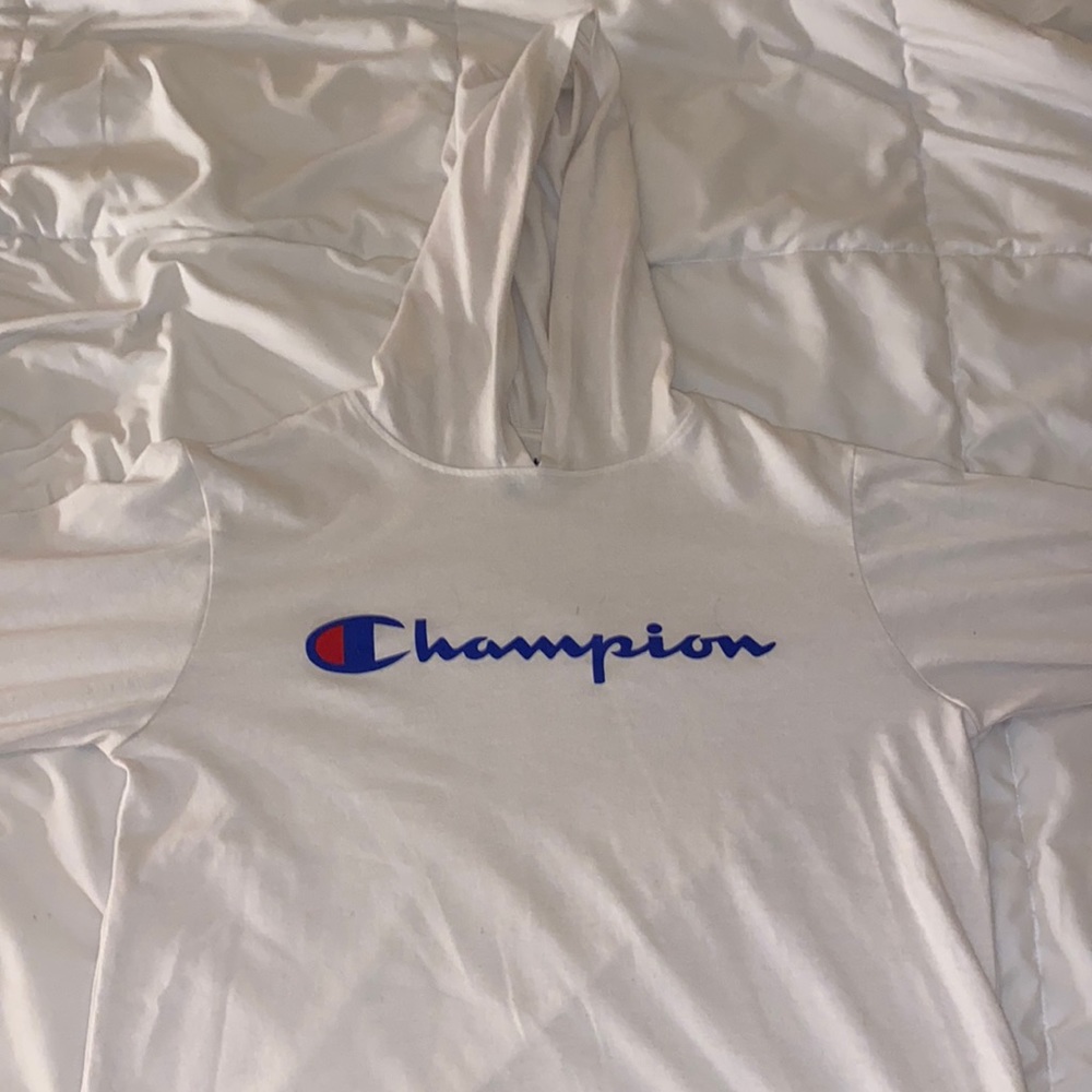 Champion Boy’s White Spellout Hoodie